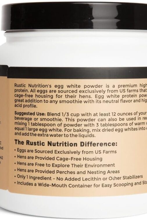 Cage-Free Egg White Protein Powder, Made in USA from Humanely-Raised Cage-Free Eggs, Only 1 Ingredient, Dried Egg Whites (Unflavored, 10.5 Oz) - Image 6