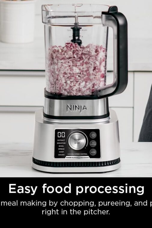 Ninja Blender For Kitchen | Food Processor Combo System | Smoothie Maker & Nutrient Extractor | 6 Functions for Bowls, Spreads, Dough, Shakes | 72-oz. Pitcher & To-Go Cups | Silver | SS351 - Image 5